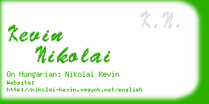 kevin nikolai business card